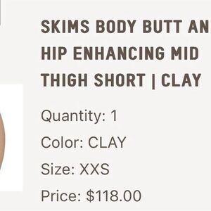 SKIMS Mid-Thigh Shaping Short in Clay
